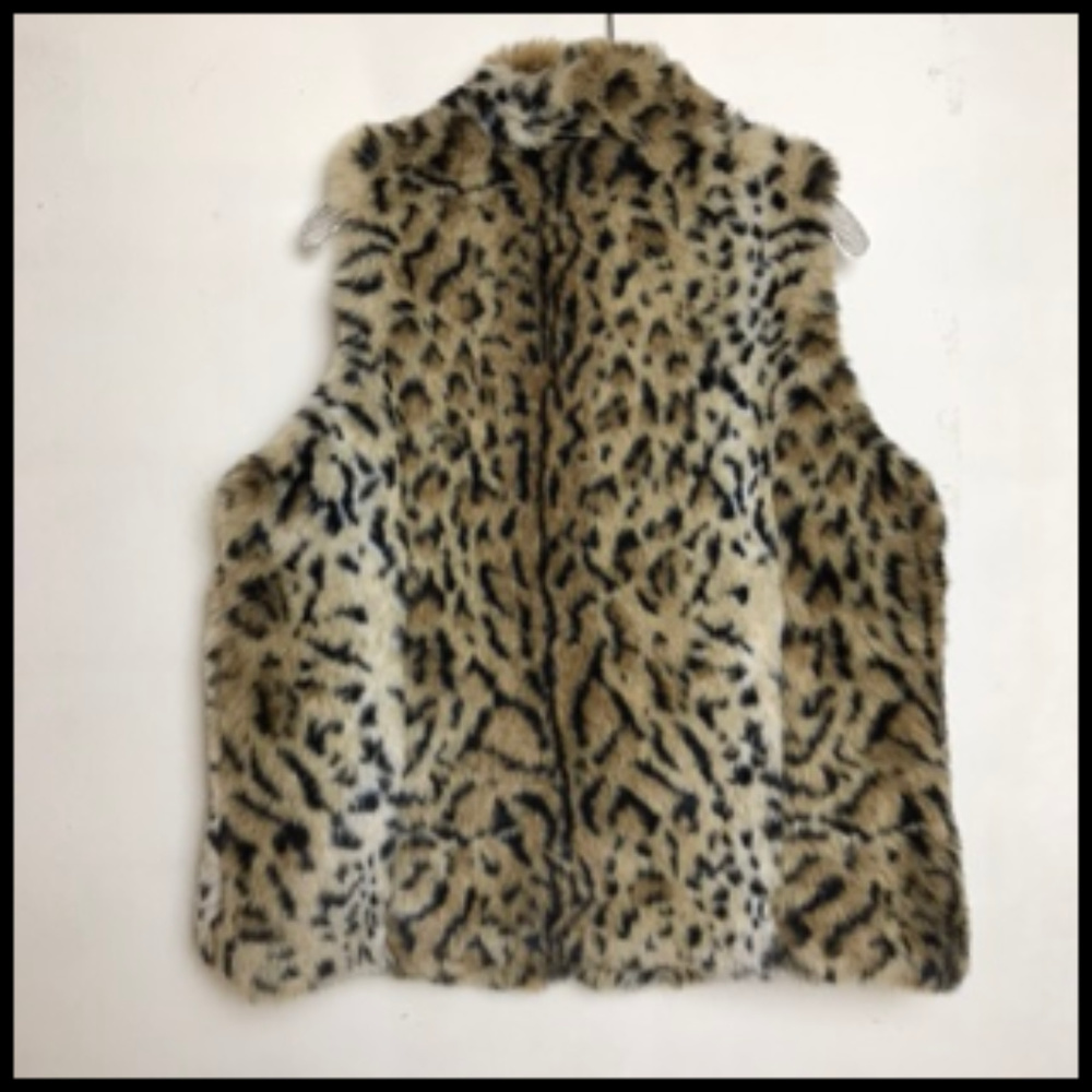 Chico's Faux Cheetah Fur Luxurious Vest Sz L